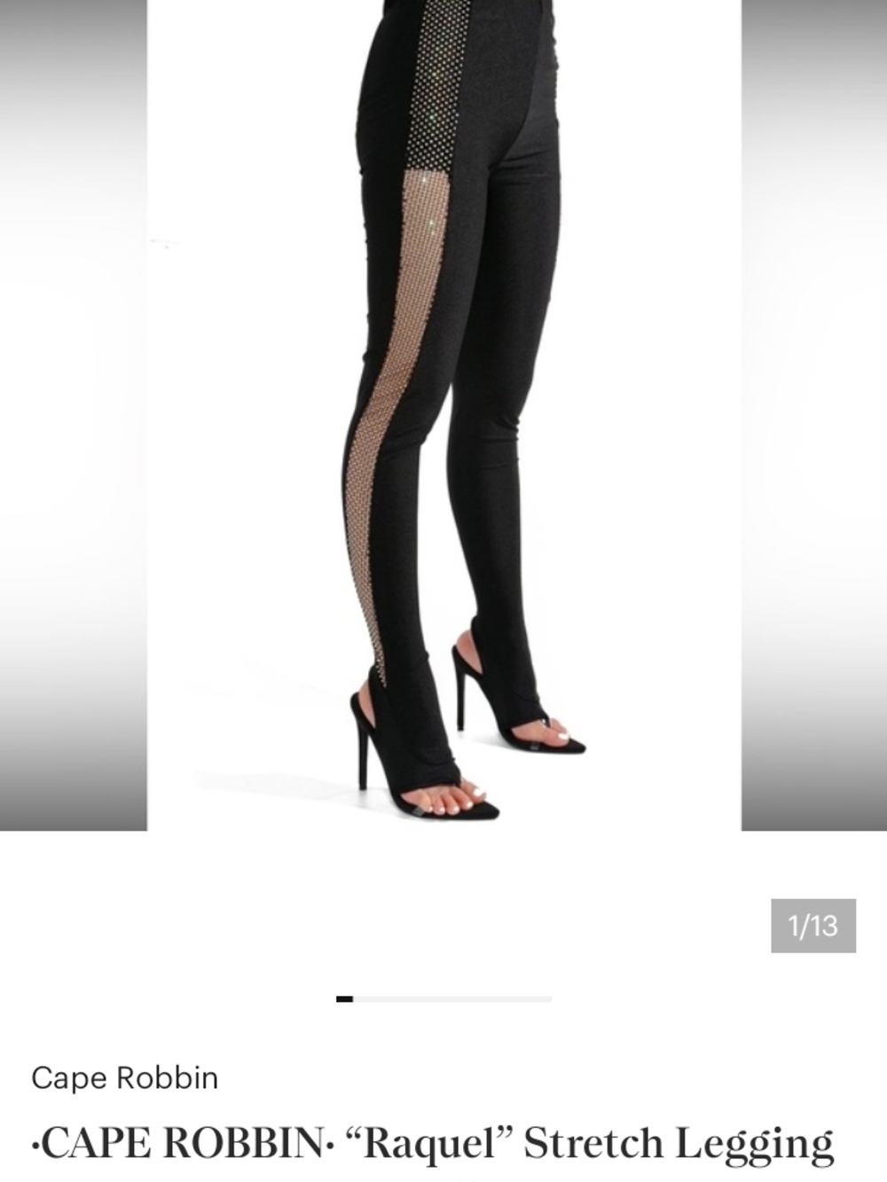 Cape Robbin Black Leggings with Rhinestone Side Stripe